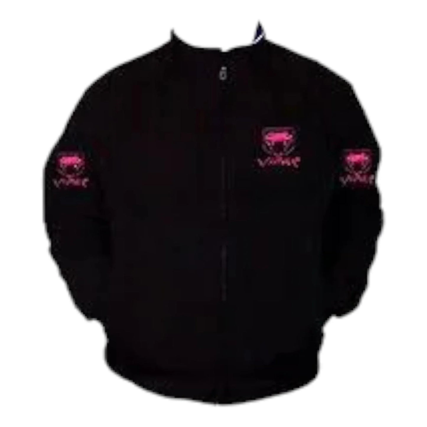 Viper Fangs Racing Jacket Black with Pink Embroidery - F1 Vintage Racewear