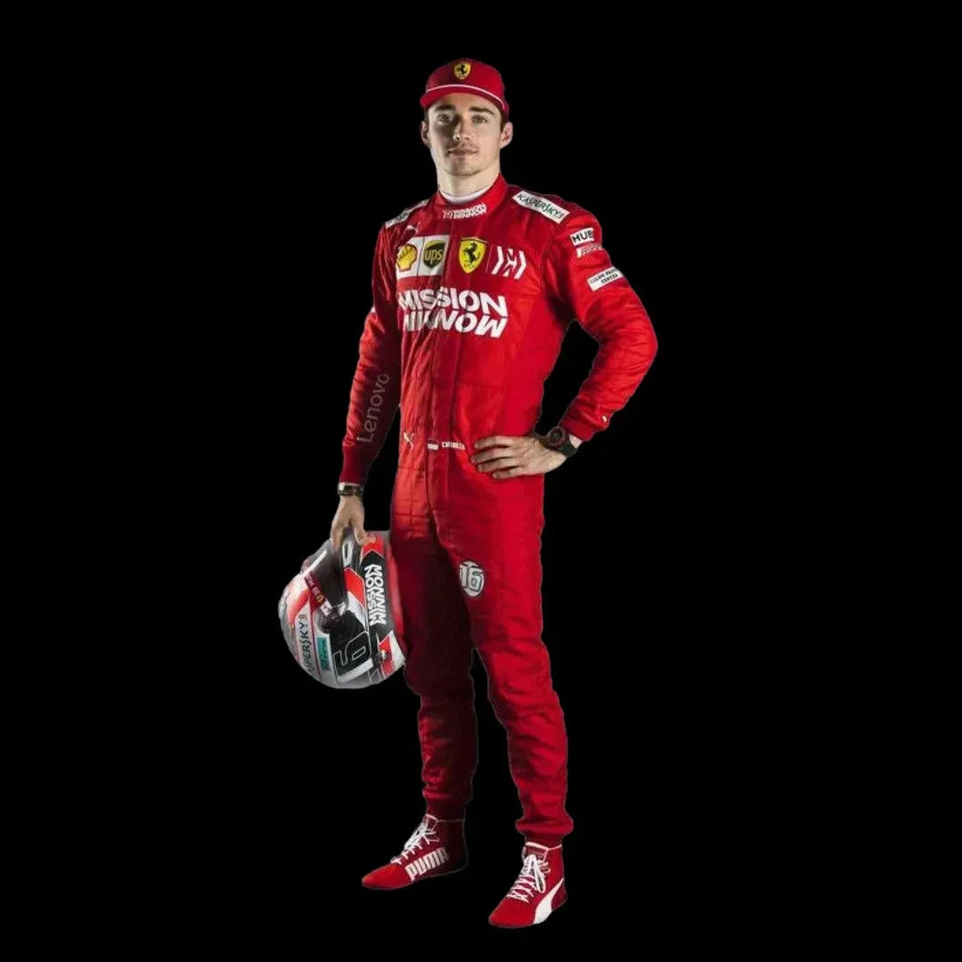 2019 Charles Leclerc Race Mission Winnow Scuderia Ferrari F1 Suit - F1 Vintage Racewear