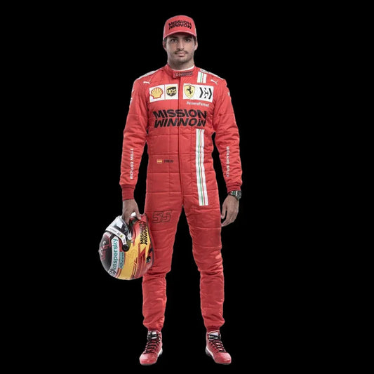 2021 Carlos Sainz Race Misson Winnow Scuderia Ferrari F1 Suit - F1 Vintage Racewear