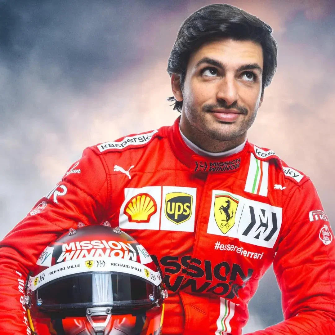 2021 Carlos Sainz Race Misson Winnow Scuderia Ferrari F1 Suit - F1 Vintage Racewear