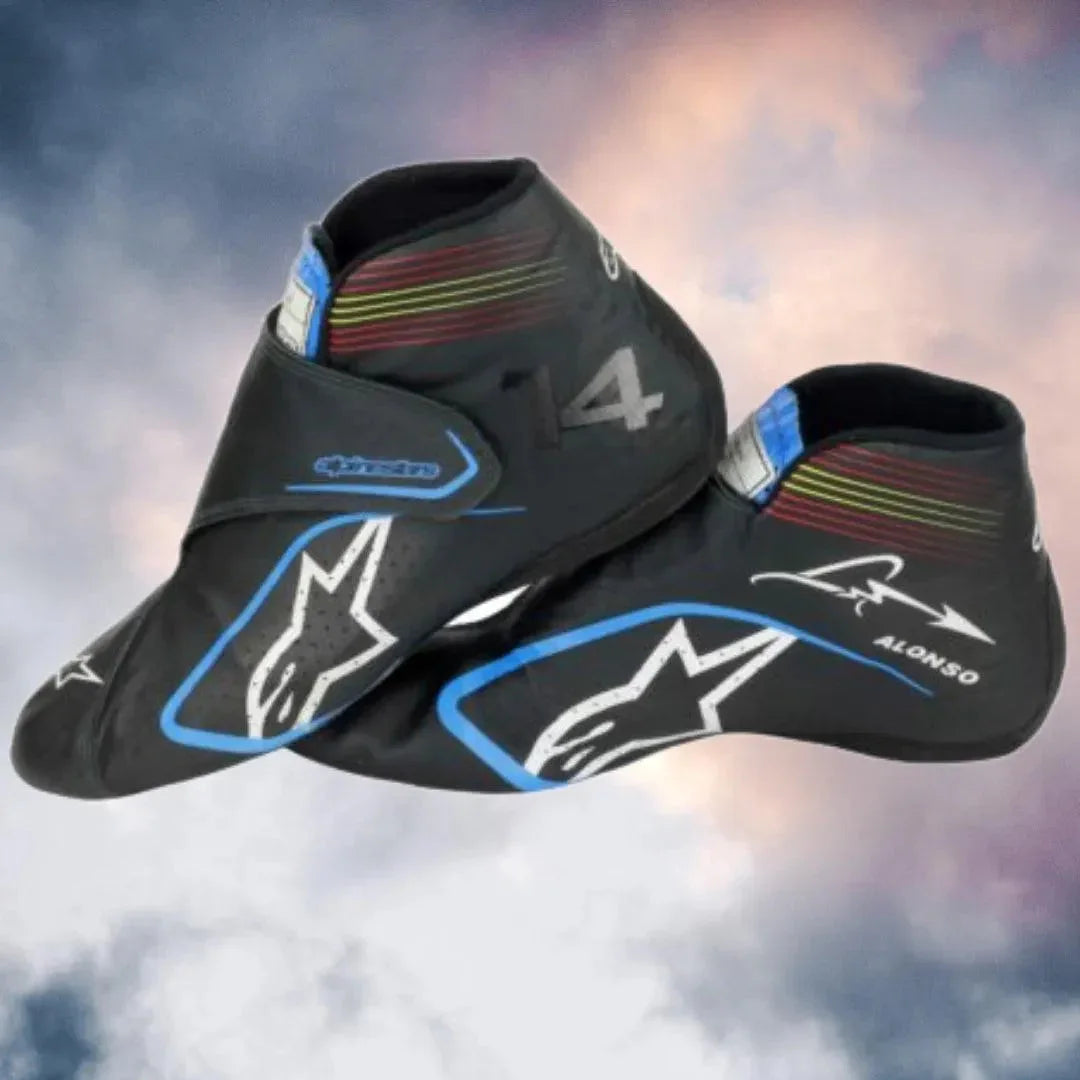 2021 Fernando Alonso Race Used Alpine F1 Boots - F1 Vintage Racewear