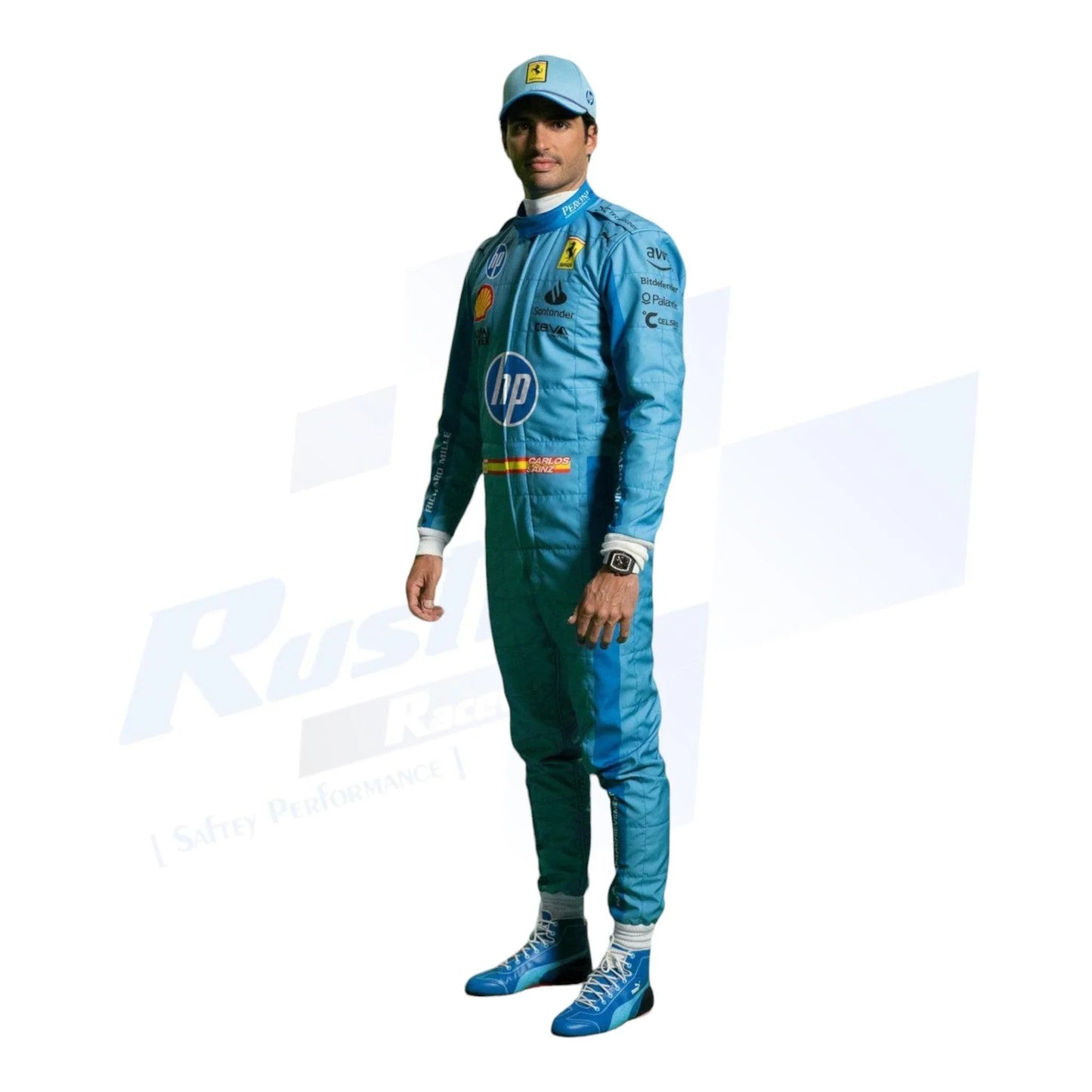 2024 Carlos Sainz Jr. HP Miami Grand Prix F1 Race Suit - F1 Vintage Racewear