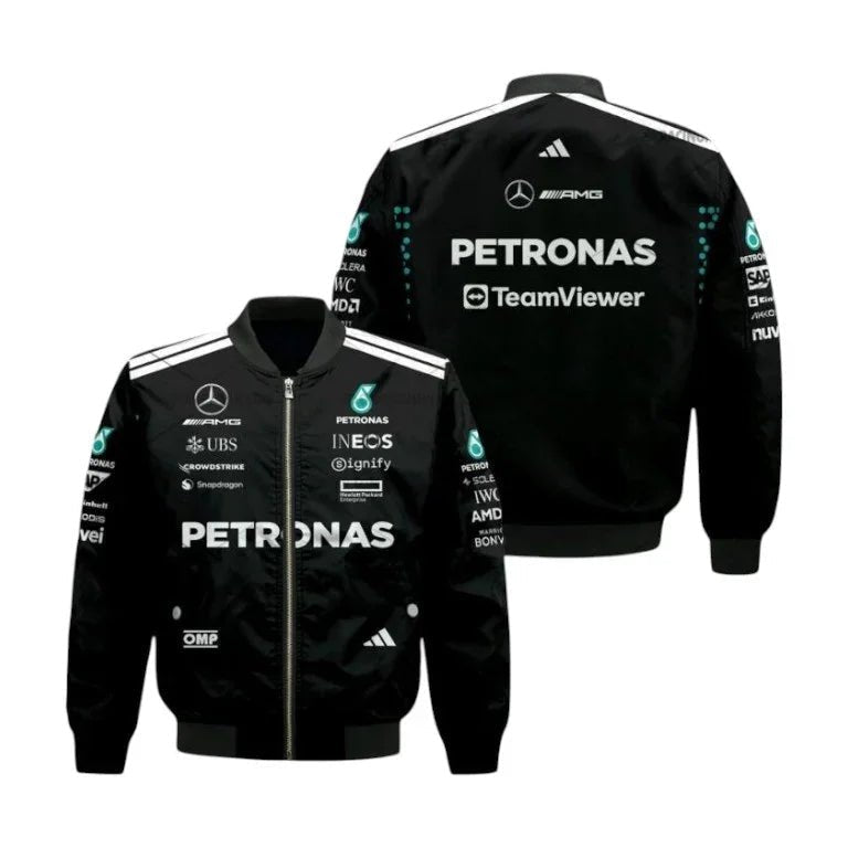 2025 George Russell Formula One Bomber Jacket – Mercedes AMG F1 Edition