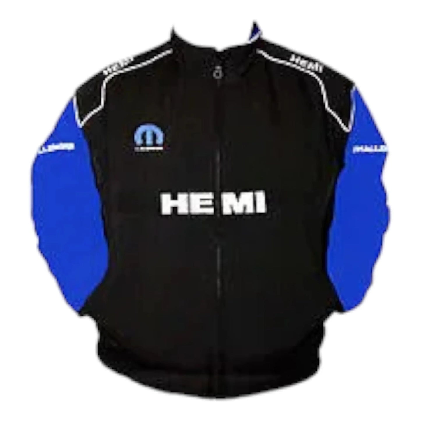 Dodge Hemi Mopar Racing Jacket Black and Royal Blue - F1 Vintage Racewear