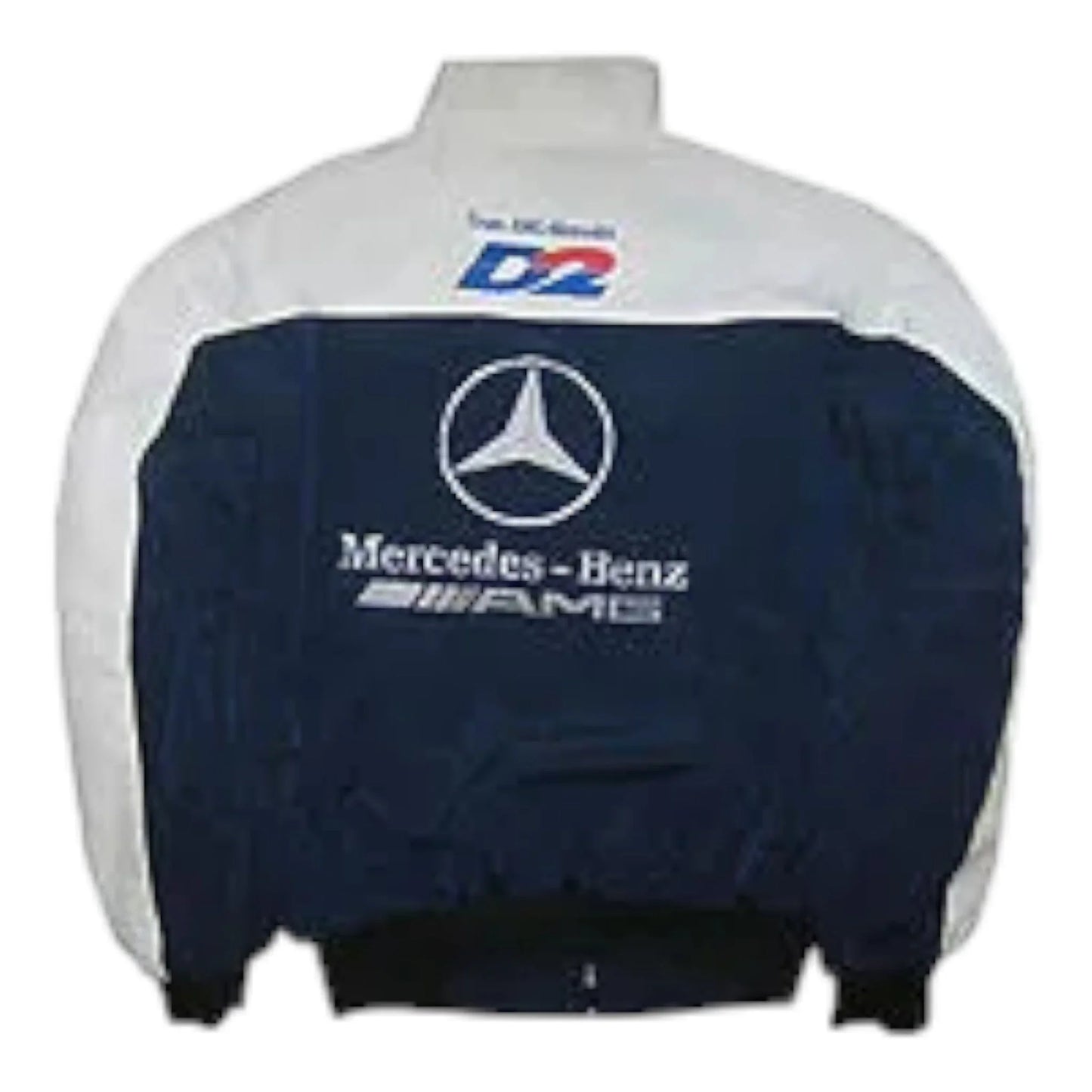 Mercedes Benz AMG Racing Jacket, White & Dark Blue - F1 Vintage Racewear