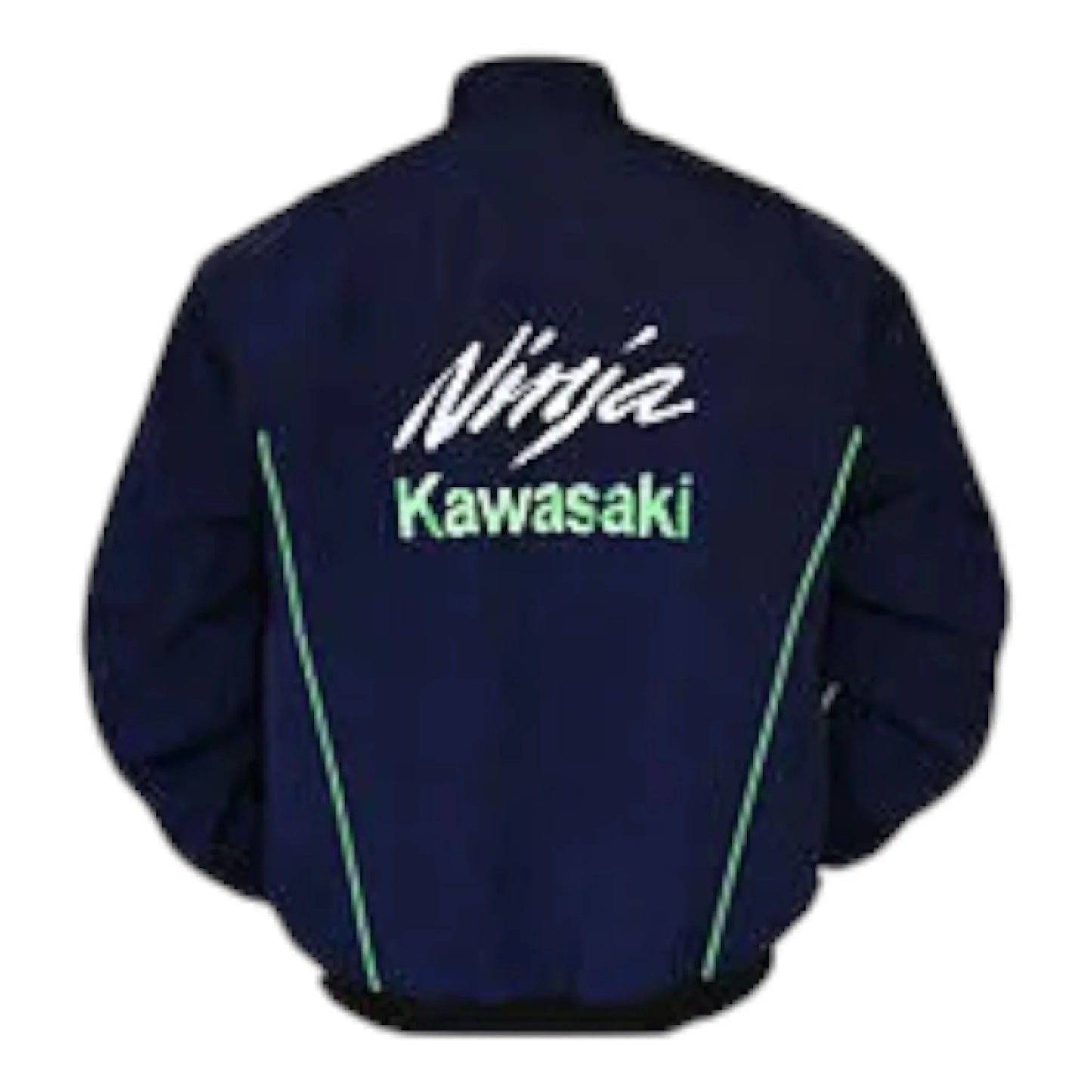 Kawasaki Ninja Motorcycle Jacket Dark Blue - F1 Vintage Racewear