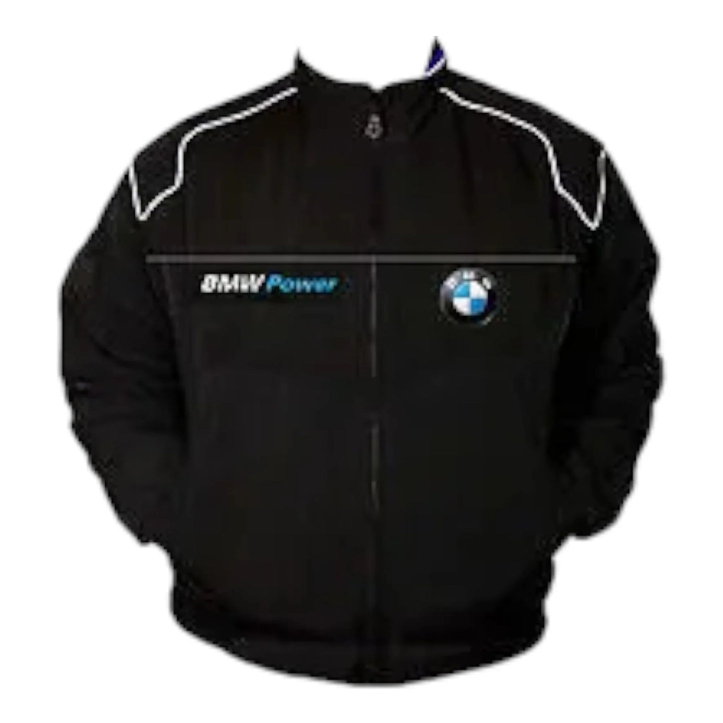 BMW Power Racing Jacket Black with White Piping - F1 Vintage Racewear