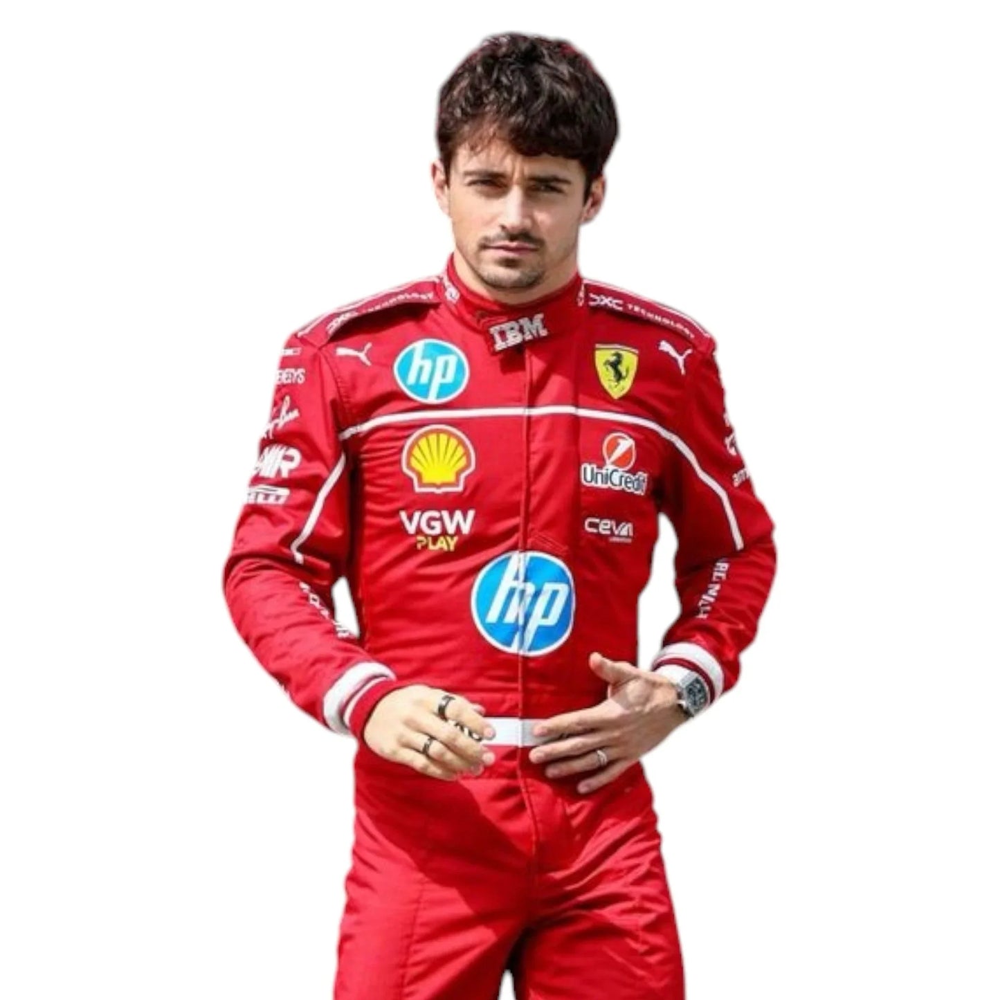 2025 Charles Leclerc Scuderia Ferrari F1 Team Race Suit - F1 Vintage Racewear
