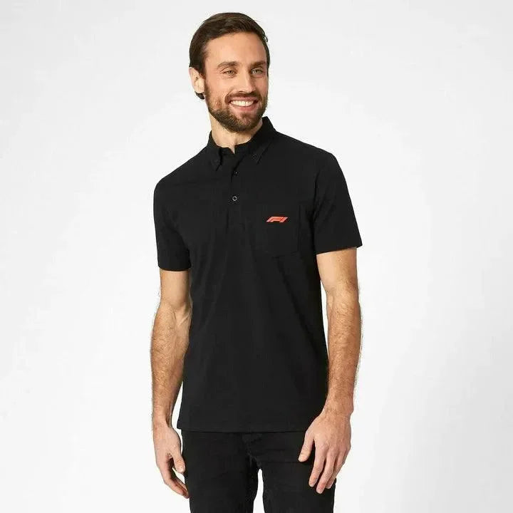 Formula 1 Tech Collection F1 Men's Small Logo Jersey Polo - Black/White