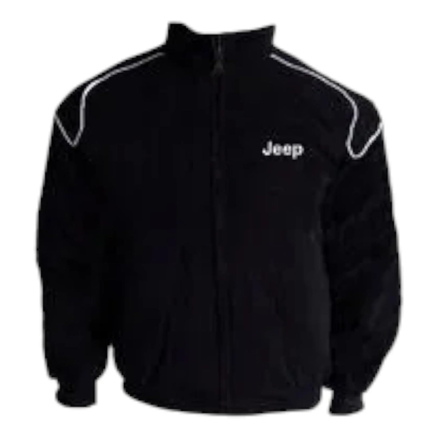 Jeep Racing Jacket Black with Piping - F1 Vintage Racewear