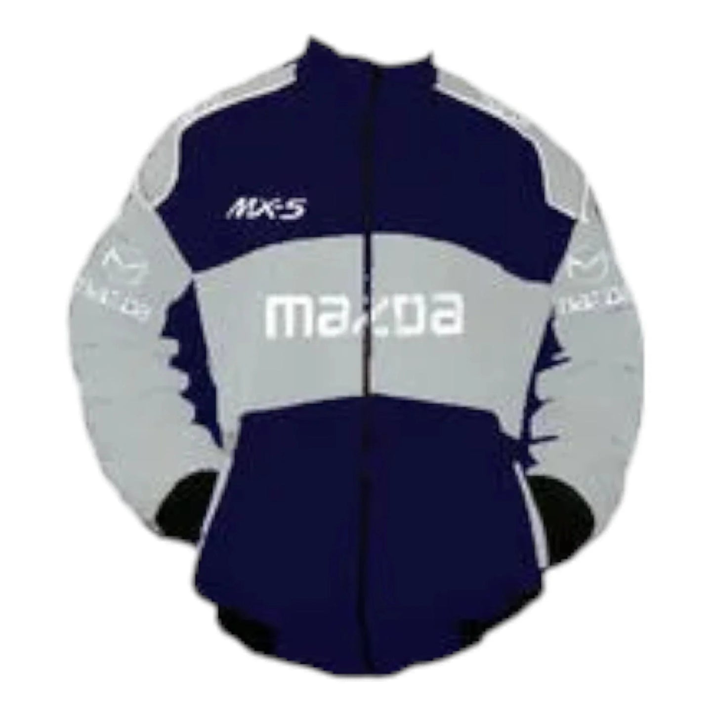 Mazda MX-5 Miata Racing Jacket Dark Blue and Light Gray - F1 Vintage Racewear