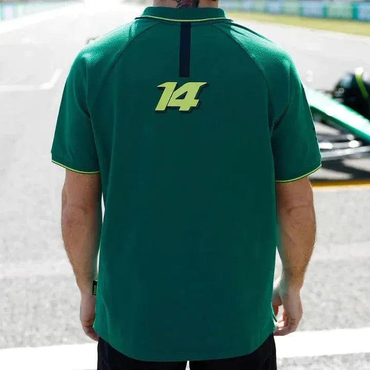 Aston Martin Cognizant F1 Kimoa Fernando Alonso Men's Lifestyle Polo-Shirt - Green - F1 Vintage Racewear