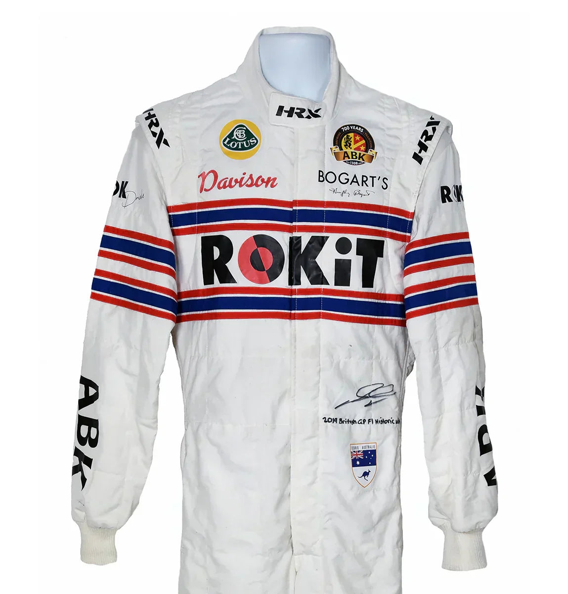 2019 James Davison Winning British GP Classic Team Lotus Masters F1 Suit - F1 Vintage Racewear