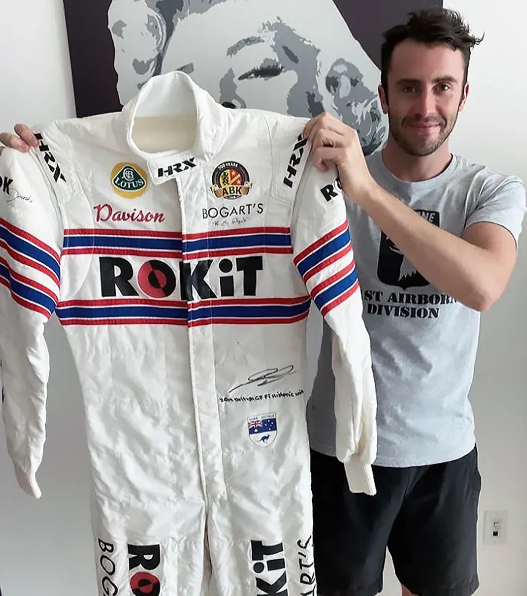 2019 James Davison Winning British GP Classic Team Lotus Masters F1 Suit - F1 Vintage Racewear