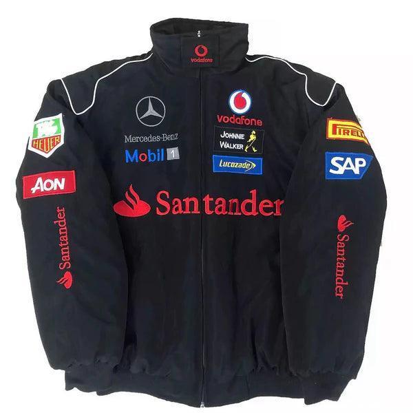 F1 Vintage Mercedes Jacket Black - F1 Vintage Racewear