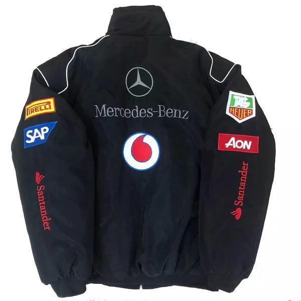 F1 Vintage Mercedes Jacket Black - F1 Vintage Racewear