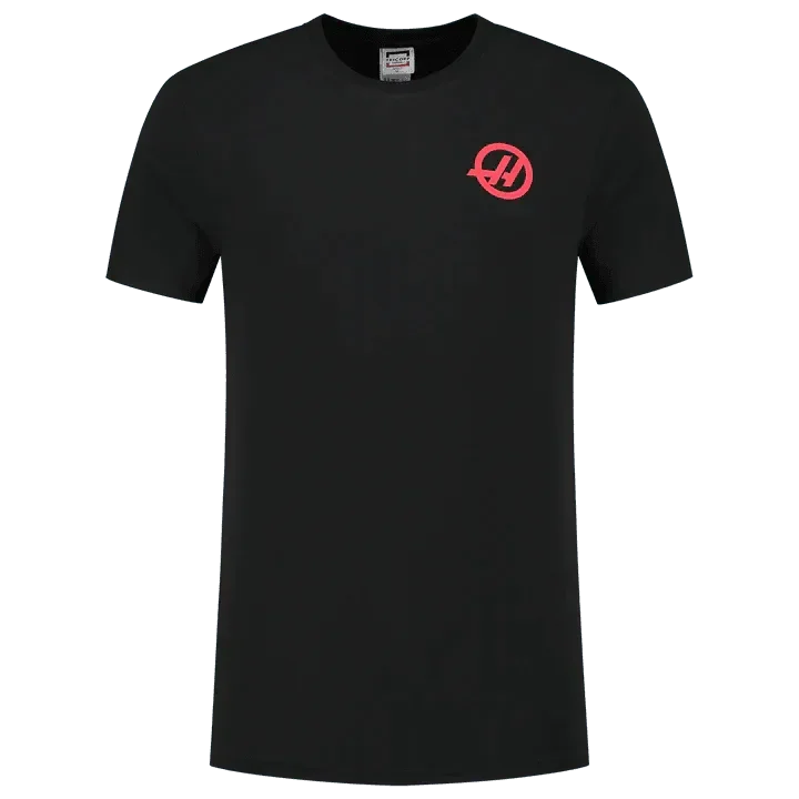 Haas Racing F1 Small Logo T-Shirt - Black/White - F1 Vintage Racewear