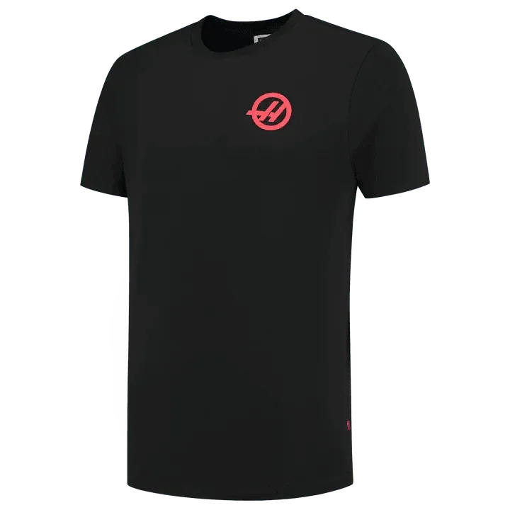 Haas Racing F1 Small Logo T-Shirt - Black/White - F1 Vintage Racewear