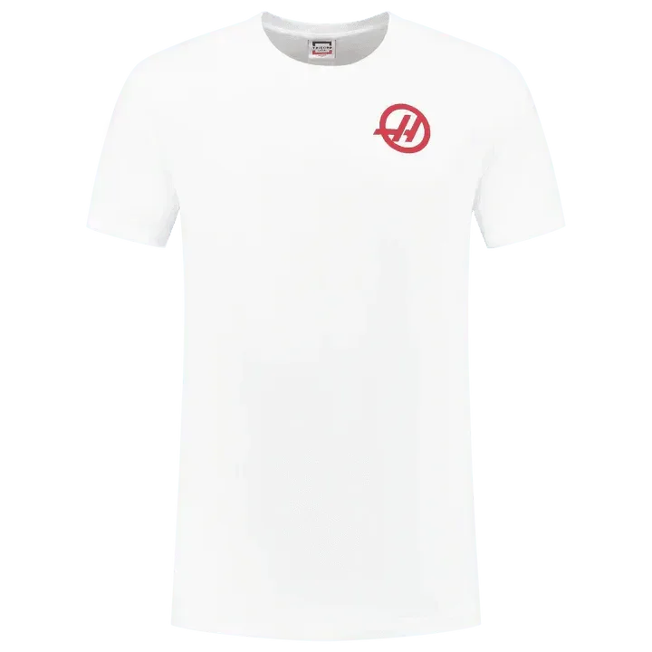 Haas Racing F1 Small Logo T-Shirt - Black/White - F1 Vintage Racewear