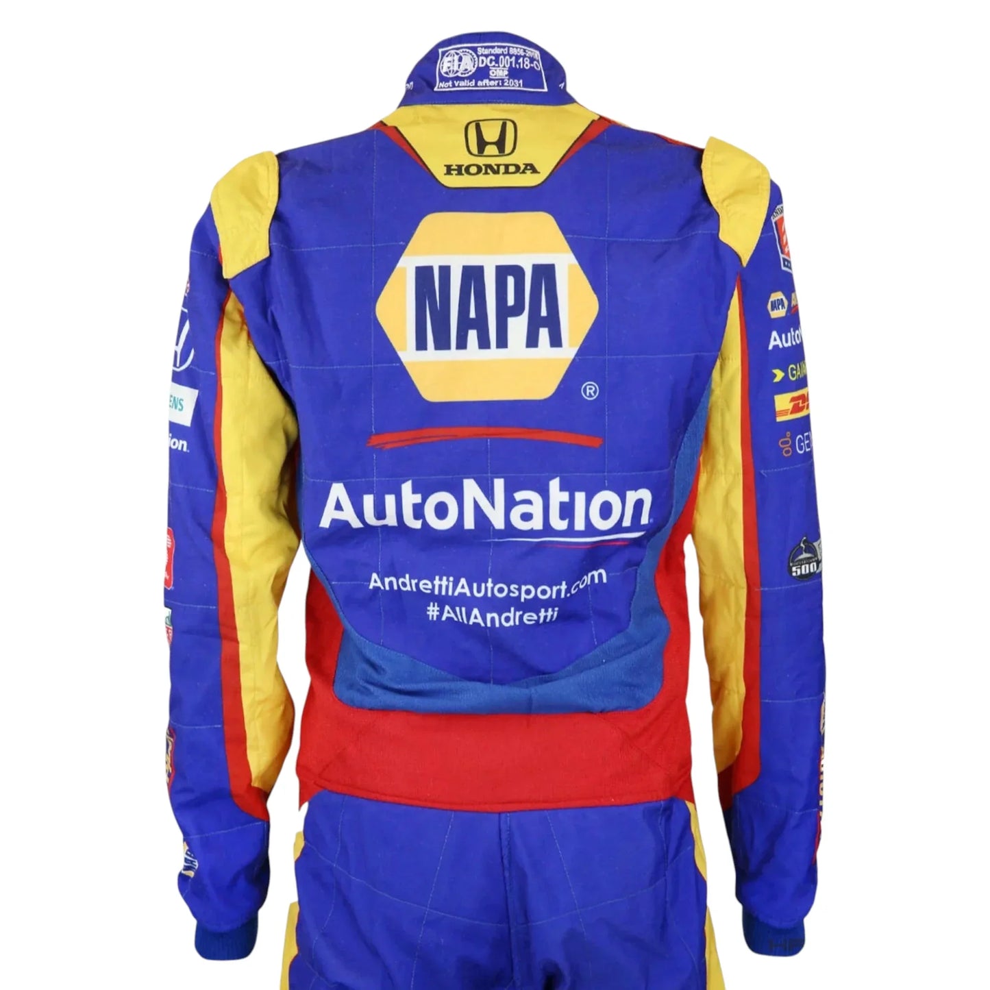 Autographed 2021 Alexander Rossi IndyCar Suit - F1 Vintage Racewear