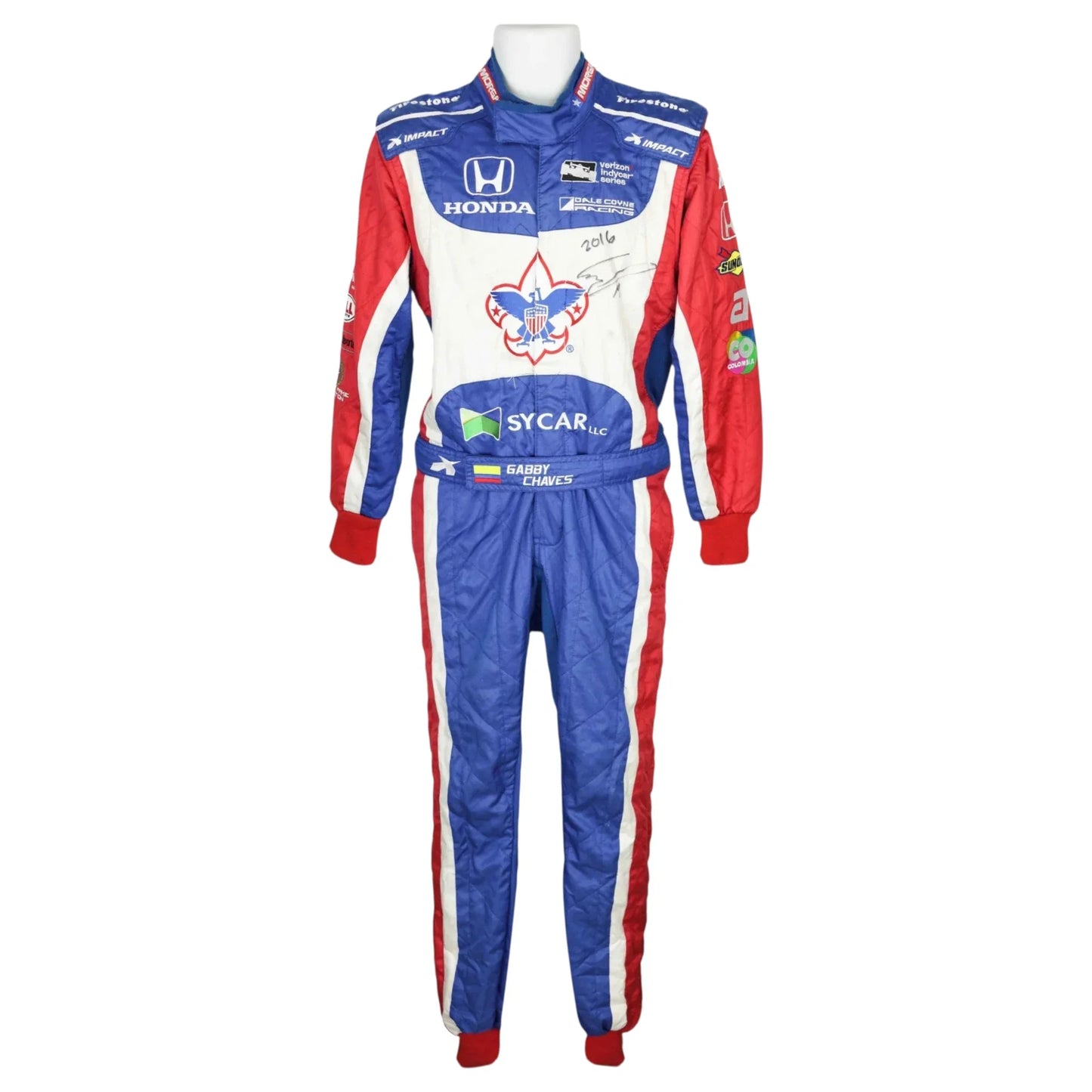 Gabby Chaves Signed Race Suit - 2016 IndyCar | Dale Coyne Racing - F1 Vintage Racewear