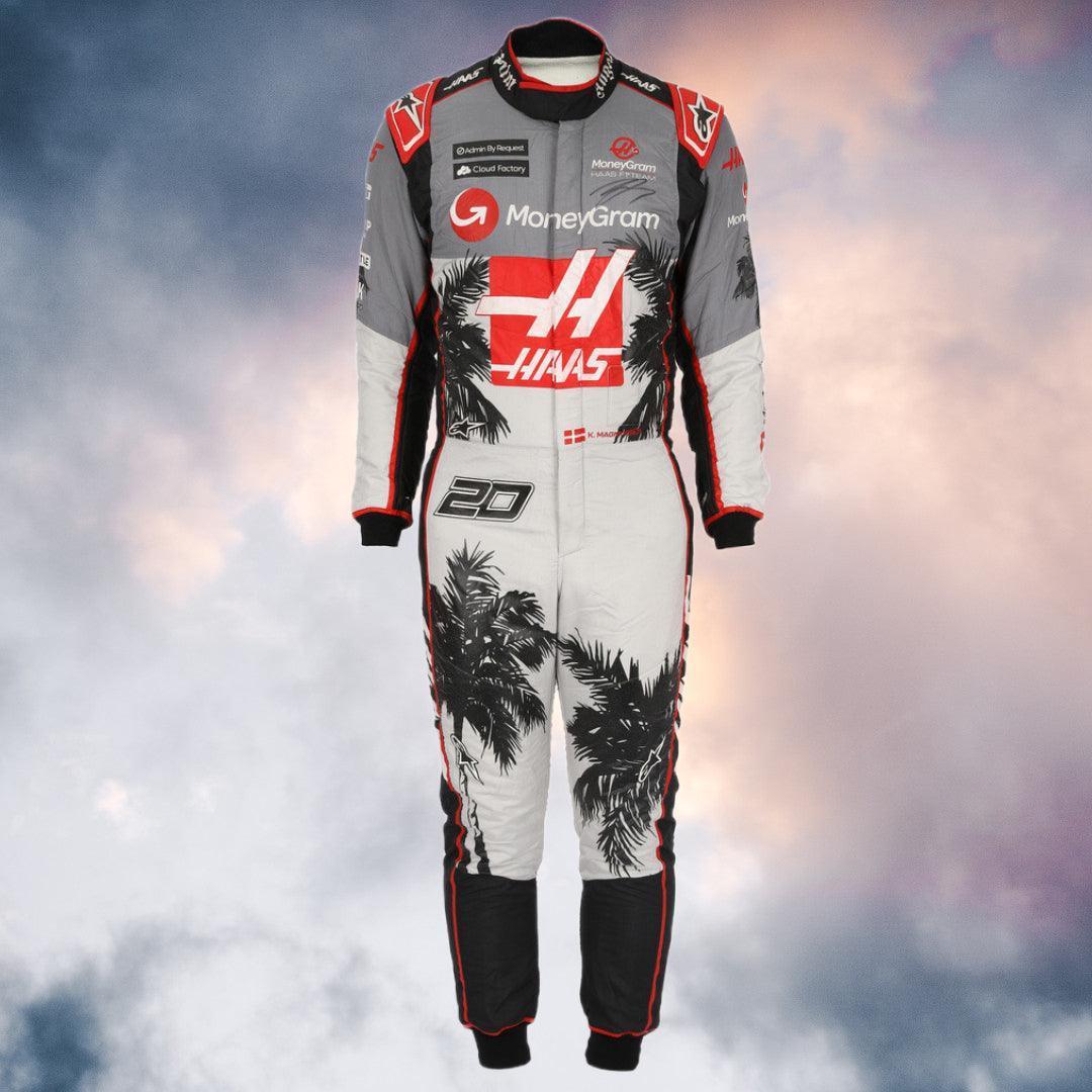 NEW KEVIN MAGNUSSEN 2023 HAAS F1 TEAM RACE WEEKEND WORN RACE SUIT - F1 Vintage Racewear