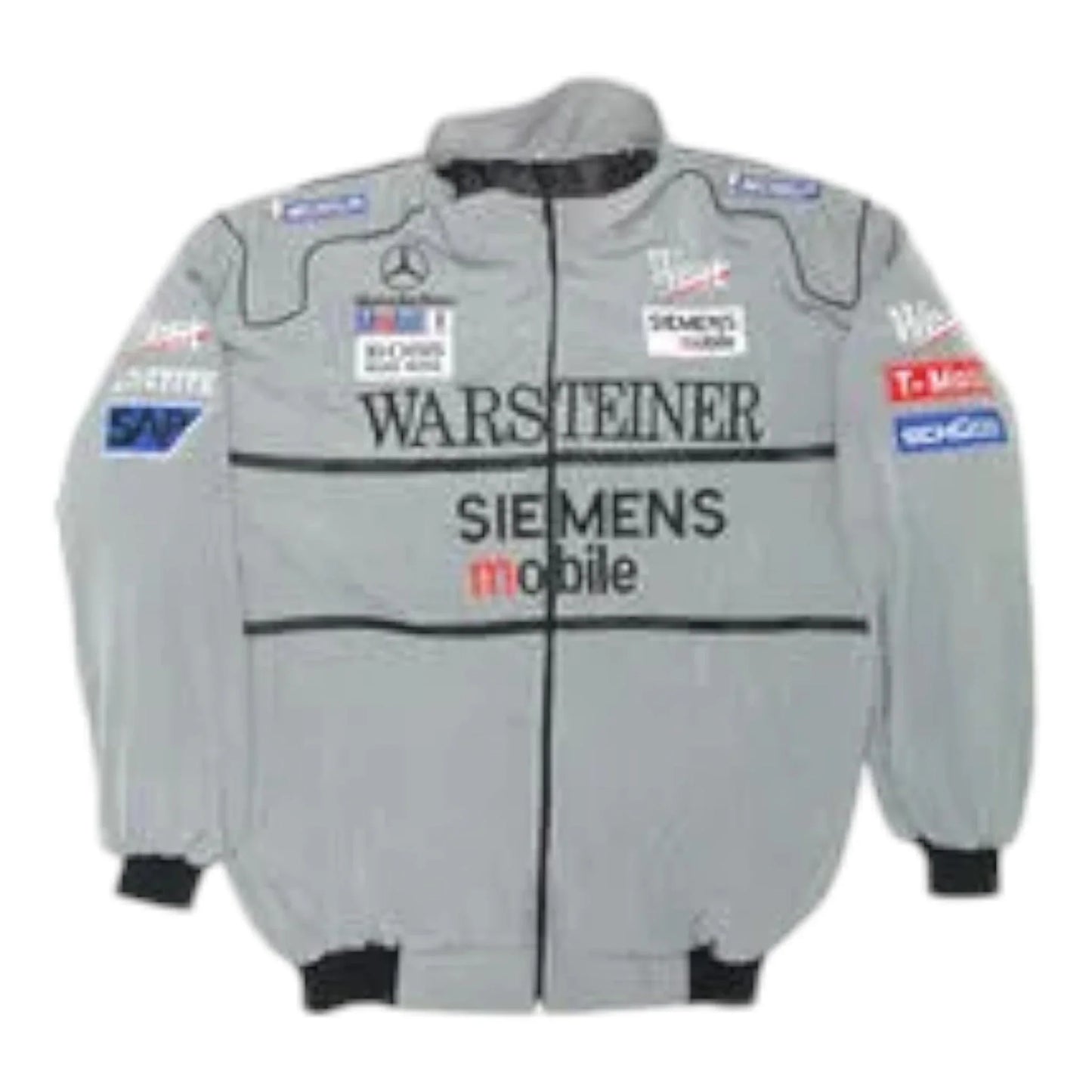 Mercedes Benz Warsteiner Racing Jacket, Gray - F1 Vintage Racewear