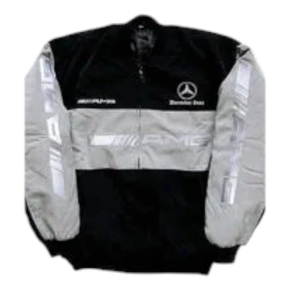 Mercedes Benz AMG Racing Jacket, Light Gray - F1 Vintage Racewear