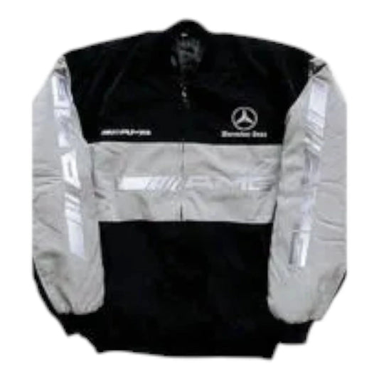 Mercedes Benz AMG Racing Jacket, Light Gray - F1 Vintage Racewear