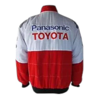 Toyota Panasonic Racing Jacket White and Red with Gray - F1 Vintage Racewear
