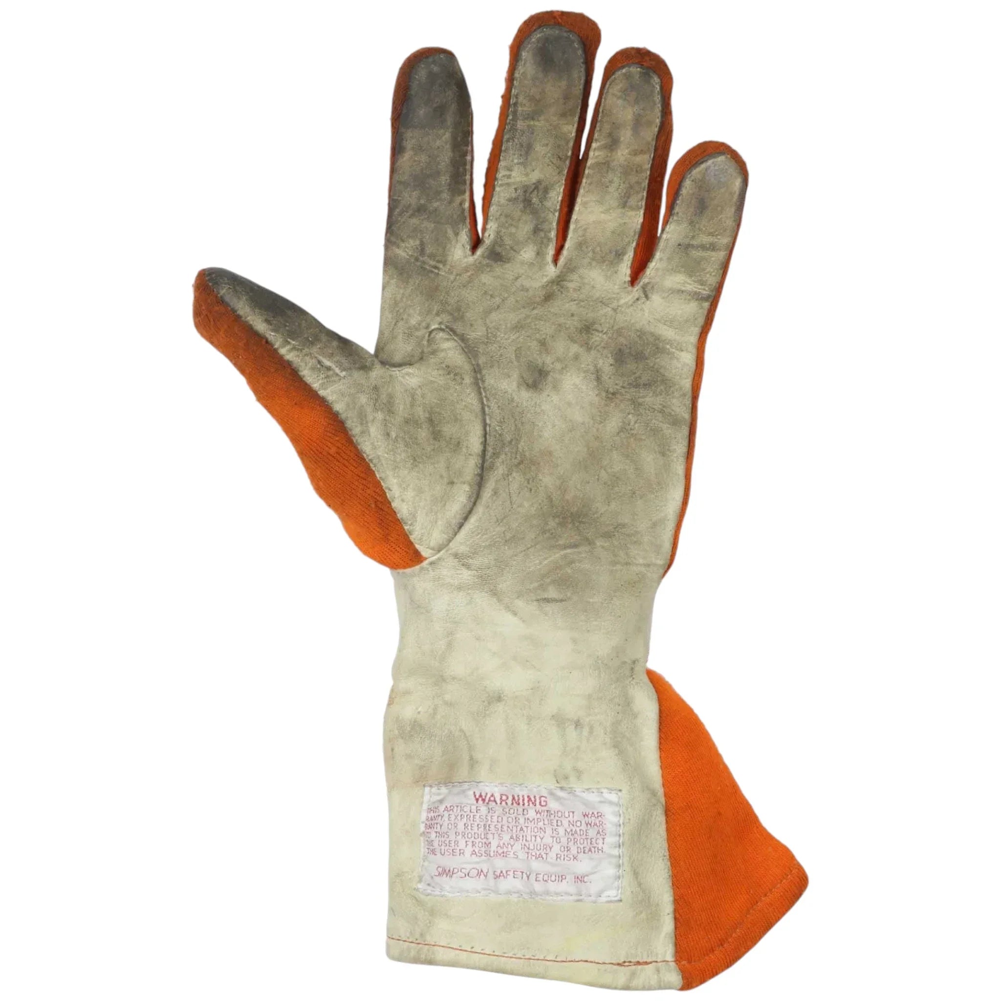1980's Orange Simpson Single IndyCar Gloves