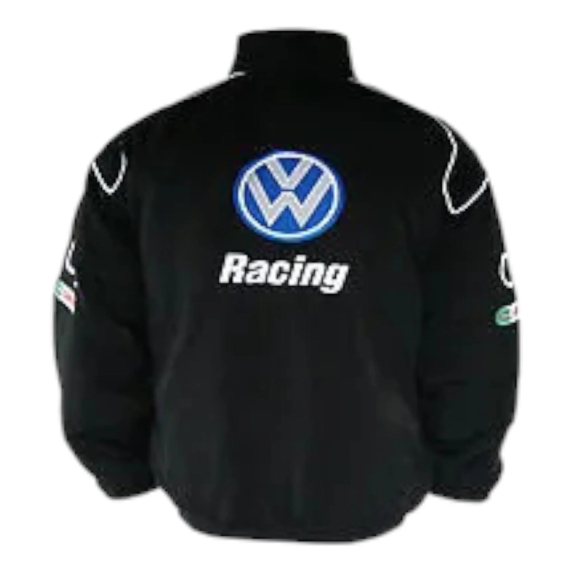 VW Volkswagen Racing Jacket Black with Blue Embroidery - F1 Vintage Racewear