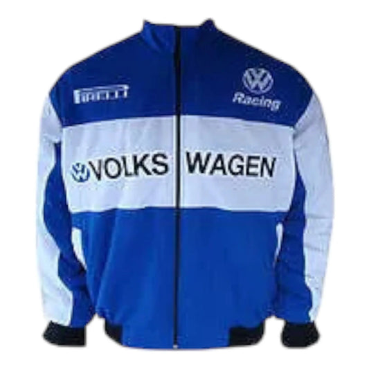 VW Volkswagen Sport Racing Jacket Blue and White - F1 Vintage Racewear