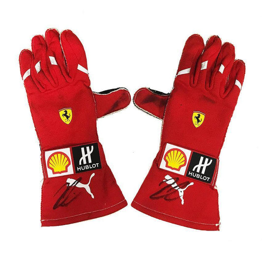 2018 Kimi Räikkönen Signed Race Ferrari F1 Gloves - F1 Vintage Racewear