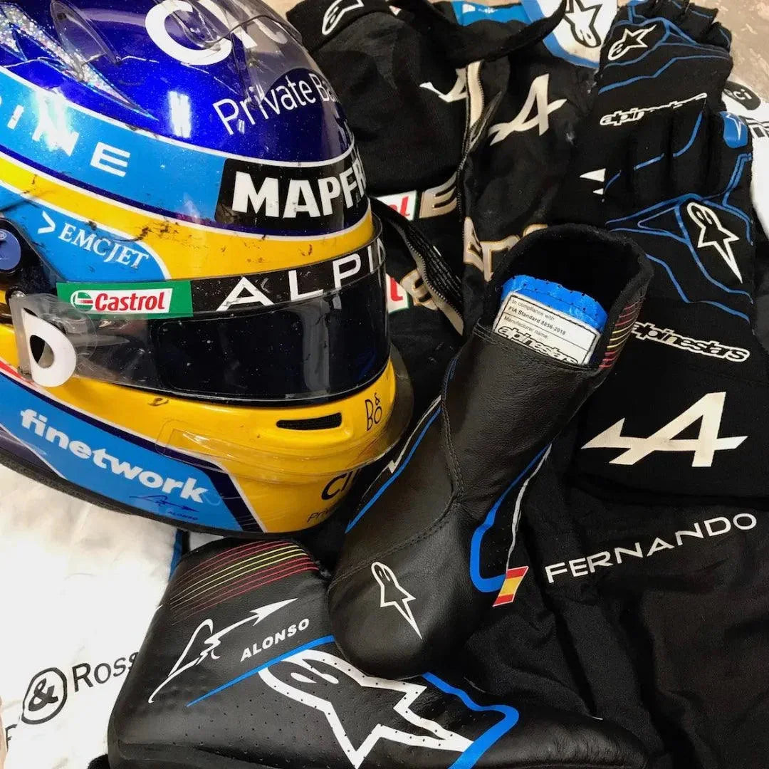 2021 Fernando Alonso Race Alpine F1 Boots - F1 Vintage Racewear