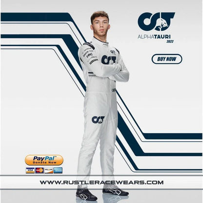 2022 New Pierre Gasly F1 AlphaTauri Race Suit - F1 Vintage Racewear