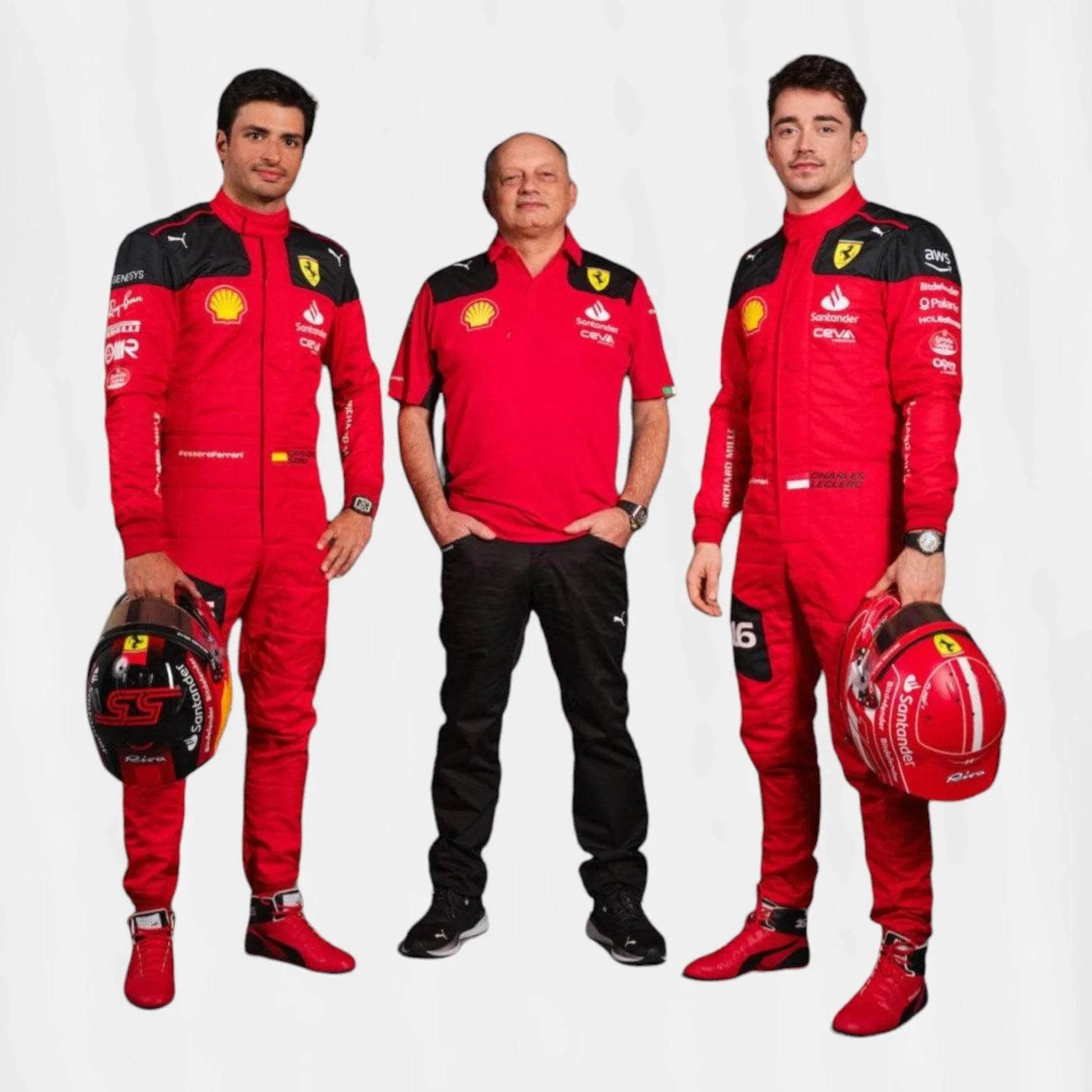 2023 Charles Leclerc Carlos Sainz F1 Race suit Scuderia Ferrari - F1 Vintage Racewear