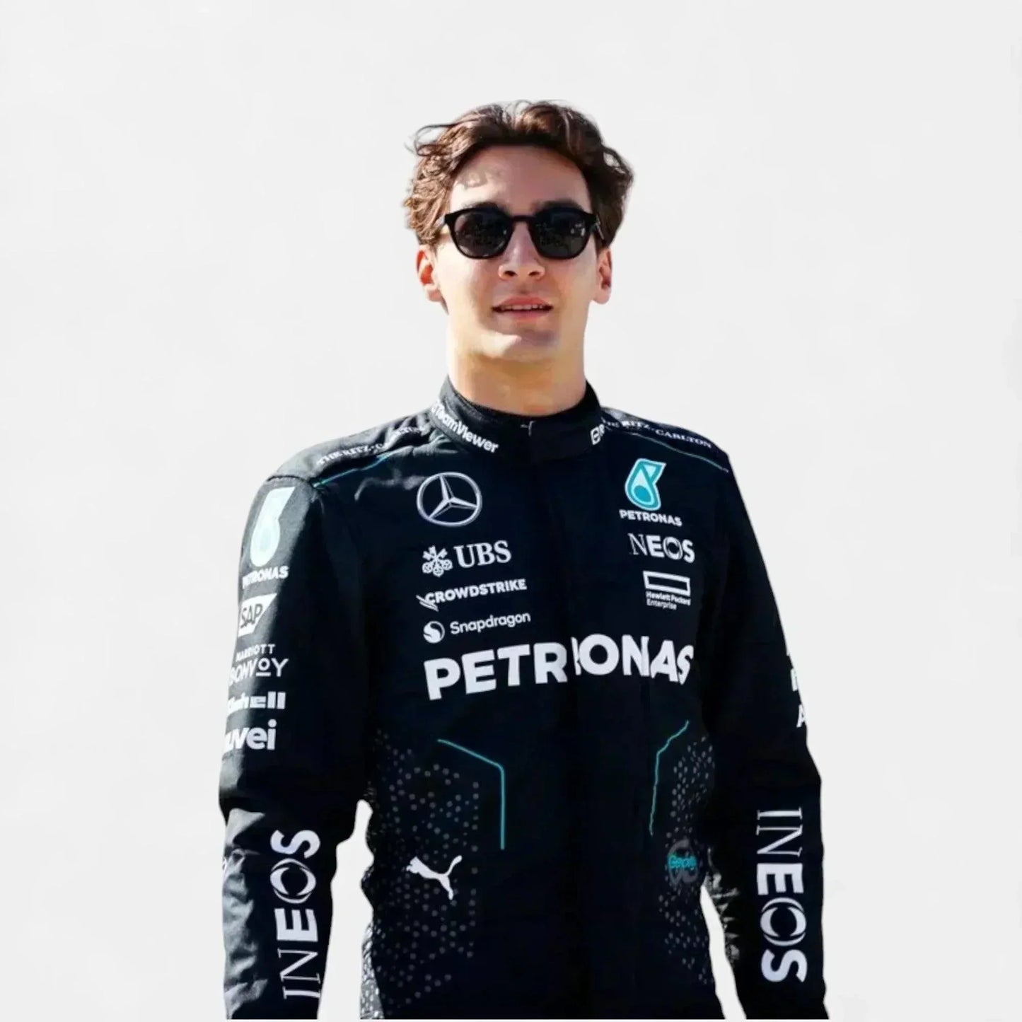 2024 Lewis Hamilton George Russell Mercedes AMG F1 Team Race Suit - F1 Vintage Racewear