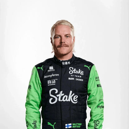 2024 Valtteri Bottas Kick Sauber F1 Team Stake Race Suit - F1 Vintage Racewear