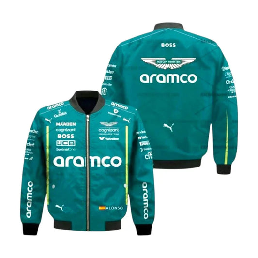 2025 Lance Stroll Formula One Bomber Jacket – Aston Martin F1 Edition - F1 Vintage Racewear
