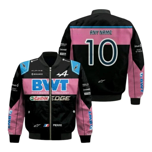 2023 Pierre Gasly BWT Alpine Formula One Bomber Jacket - F1 Vintage Racewear