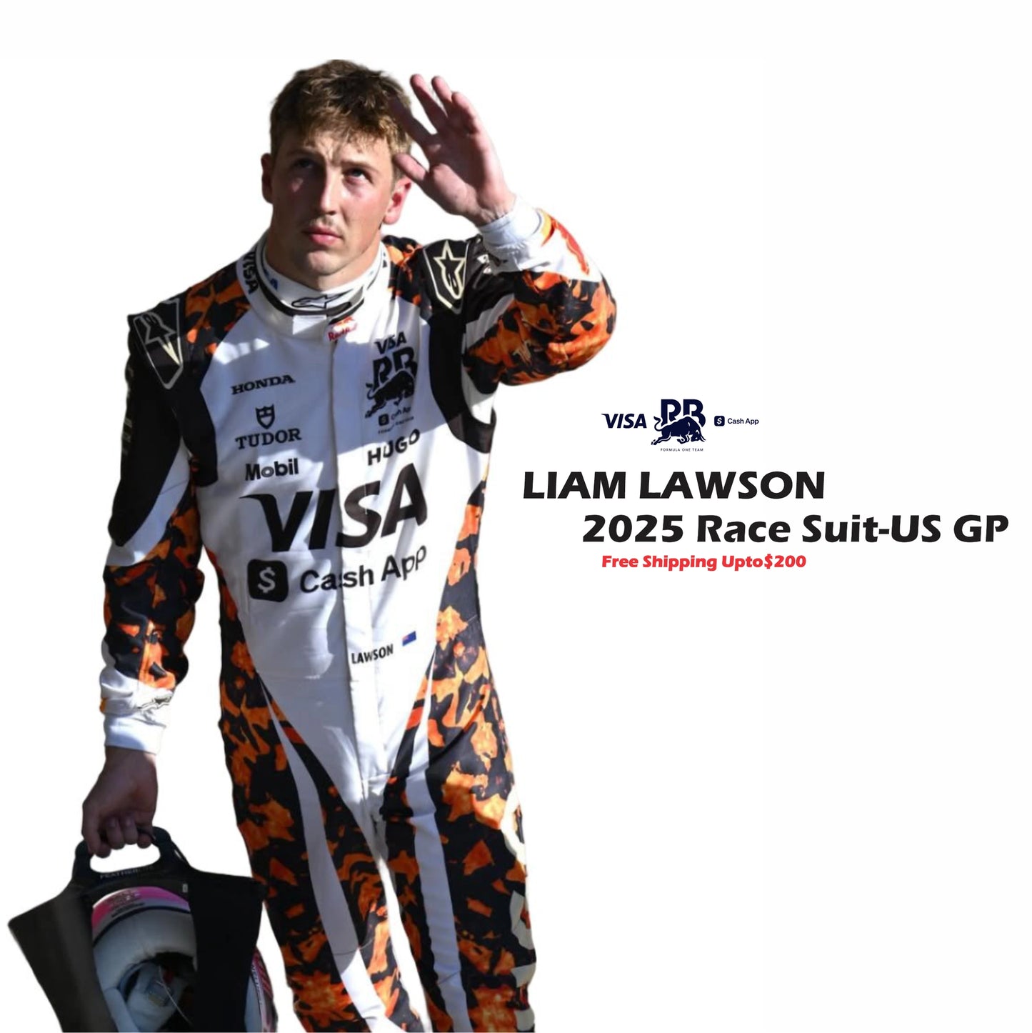 2025 Liam Lawson F1 Race Suit Visa Cash App Bulls – US GP