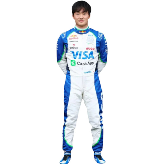 2025 Yuki Tsunoda Visa Cash App Racing Bulls F1 Race Suit - F1 Vintage Racewear
