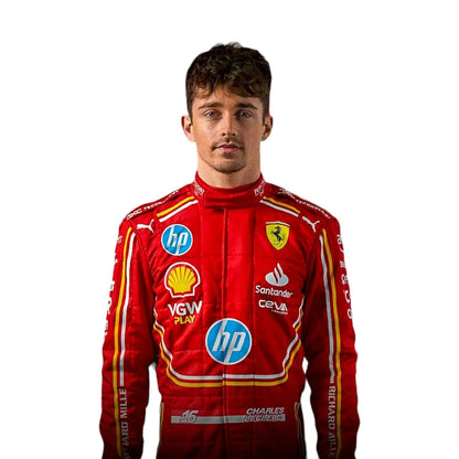 2024 Monaco GP Scuderia Ferrari Hp Charles Leclerc Race Suit - F1 Vintage Racewear