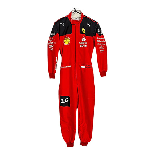 2023 Charles Leclerc Ferrari F1 Embroidered Racing Suit - F1 Vintage Racewear