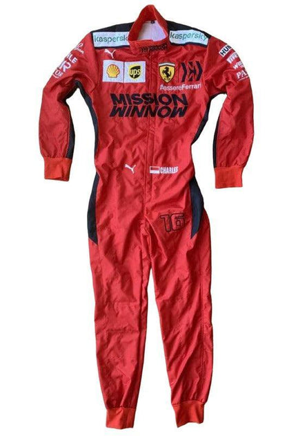 2020 Charles Leclerc Ferrari Mission Winnow F1 Embroidered Racing Suit - F1 Vintage Racewear