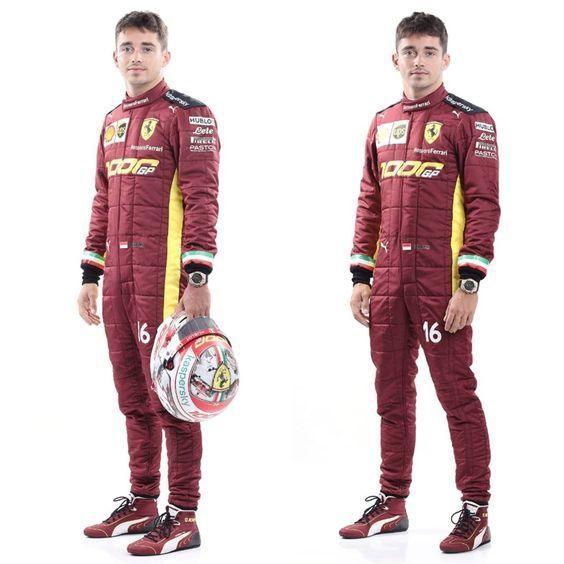 2020 Charles Leclerc Ferrari 1000 GP F1 Embroidered Racing Suit - F1 Vintage Racewear