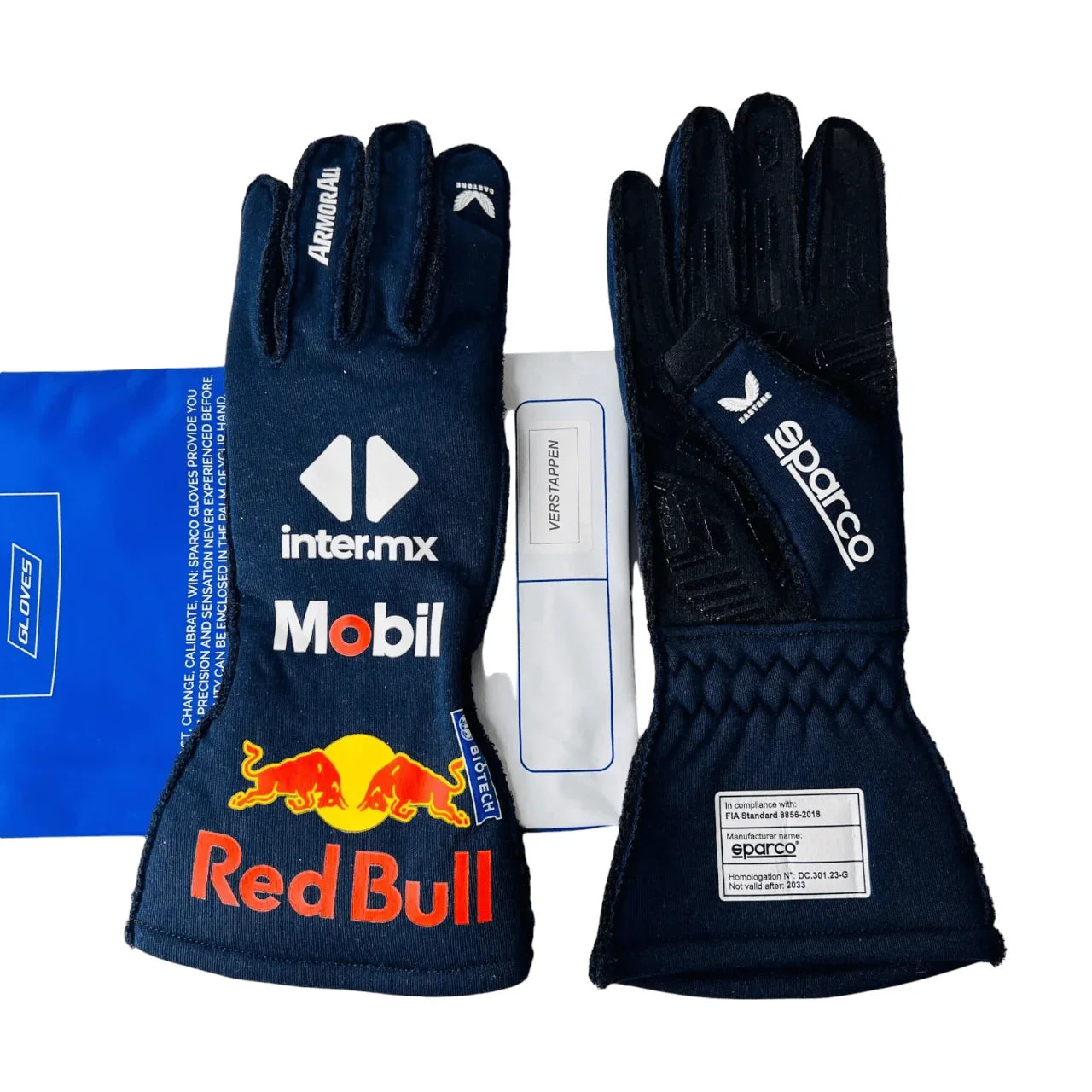 2023 Max Verstappen Red Bull F1 Race Gloves - F1 Vintage Racewear