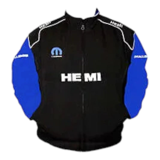Dodge Hemi Mopar Racing Jacket Black and Royal Blue - F1 Vintage Racewear