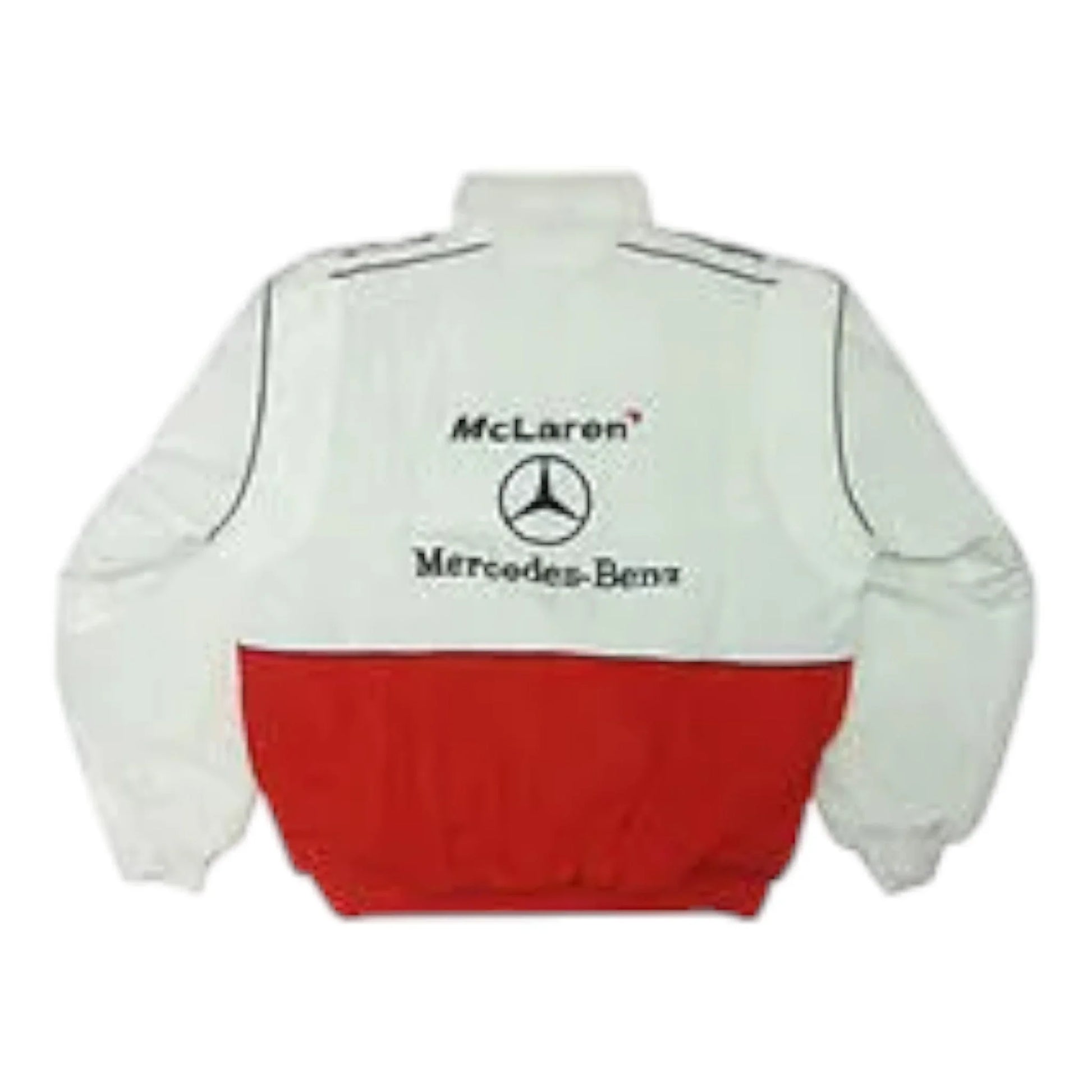 Mercedes Benz Santander Racing Jacket, White & Red - F1 Vintage Racewear
